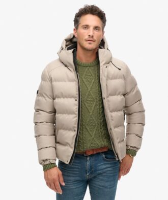 Giacca sportiva Puffer in tweed con cappuccio