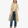 Gilet lungo afgano in pelliccia sintetica