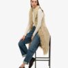 Gilet lungo afgano in pelliccia sintetica