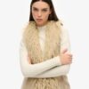 Gilet lungo afgano in pelliccia sintetica