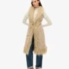 Gilet lungo afgano in pelliccia sintetica