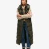 Gilet lungo con cappuccio in ripstop Gilet lungo con cappuccio in ripstop
