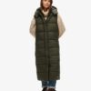 Gilet lungo con cappuccio in ripstop Gilet lungo con cappuccio in ripstop