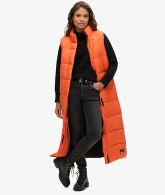 Gilet Puffer lungo in tessuto ripstop