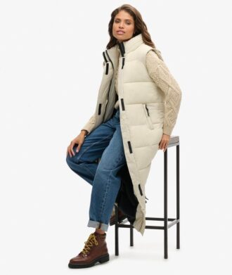 Gilet Puffer lungo in tessuto ripstop