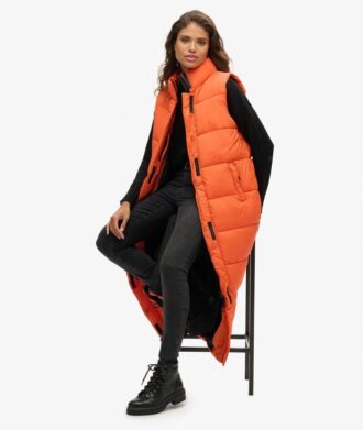 Gilet Puffer lungo in tessuto ripstop
