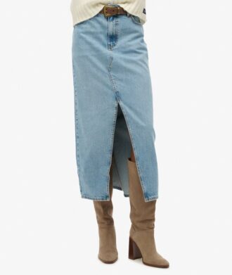 Gonna lunga a spacco in denim