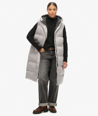 Hooded Longline Padded Gilet