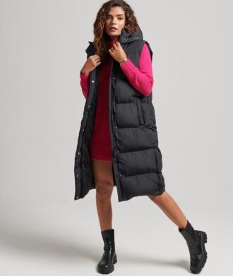 Hooded Longline Padded Gilet