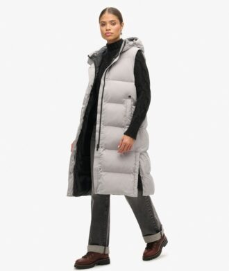 Hooded Longline Padded Gilet