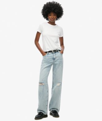 Jeans a vita media e gamba larga