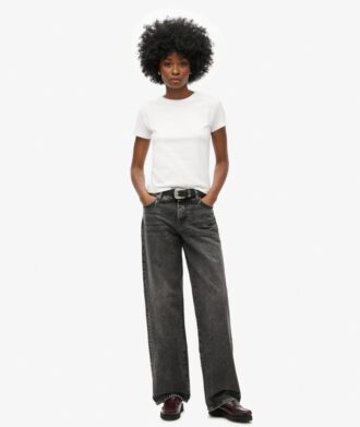 Jeans a vita media e gamba larga