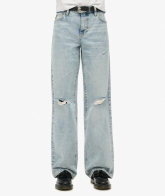 Jeans a vita media e gamba larga