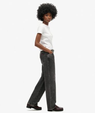 Jeans a vita media e gamba larga