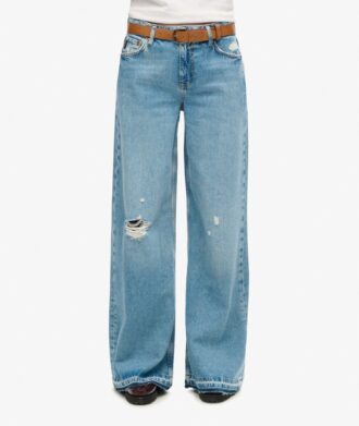 Jeans a zampa larga con orlo grezzo