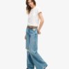 Jeans a zampa larga con orlo grezzo