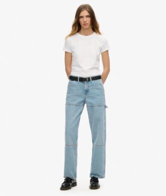 Jeans da carpentiere in denim a vita media