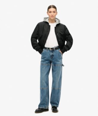 Jeans da carpentiere in denim a vita media