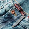 Jeans da carpentiere in denim a vita media