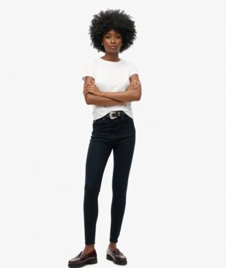 Jeans skinny in denim a vita alta in Organic Cotton