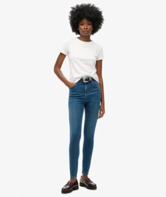 Jeans skinny in denim a vita alta in Organic Cotton
