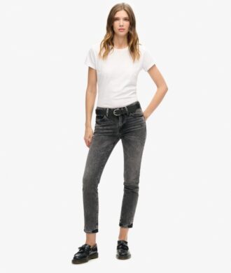 Jeans slim a vita media in Organic Cotton