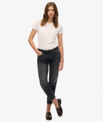 Jeans slim a vita media in Organic Cotton