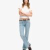 Jeans slim a zampa d’elefante Vintage in Organic Cotton