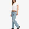 Jeans slim a zampa d’elefante Vintage in Organic Cotton