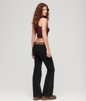 Jeans slim a zampa d’elefante Vintage in Organic Cotton