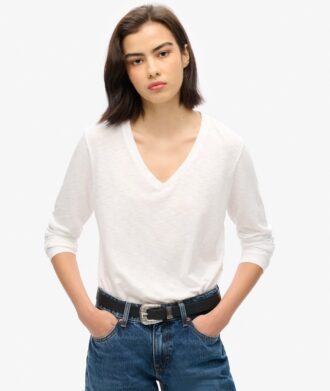 Maglia a maniche lunghe con scollo a V