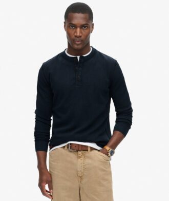 Maglia Henley con texture Vintage