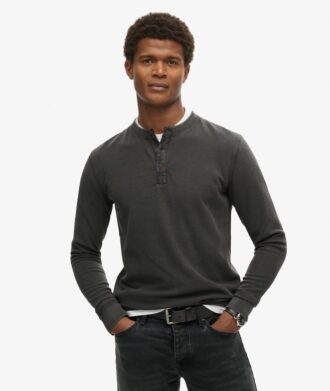 Maglia Henley con texture Vintage