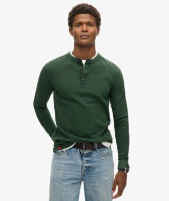 Maglia Henley con texture Vintage