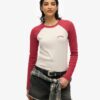 Maglietta a maniche lunghe con logo Essential a costine