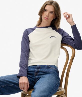 Maglietta da baseball a maniche lunghe con logo Essential