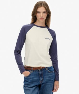 Maglietta da baseball a maniche lunghe con logo Essential