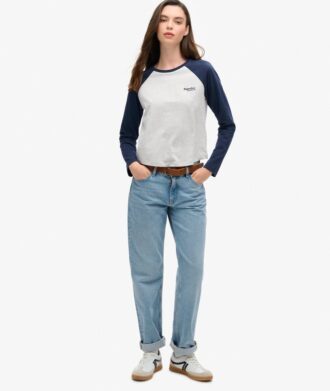 Maglietta da baseball a maniche lunghe con logo Essential