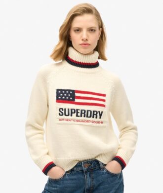 Maglione a collo alto in maglieria stile americano