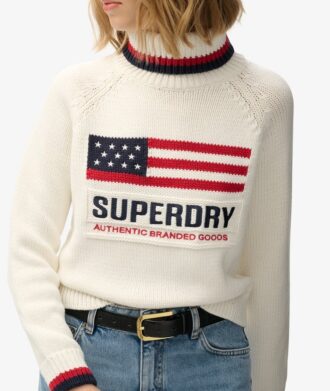 Maglione a collo alto in maglieria stile americano