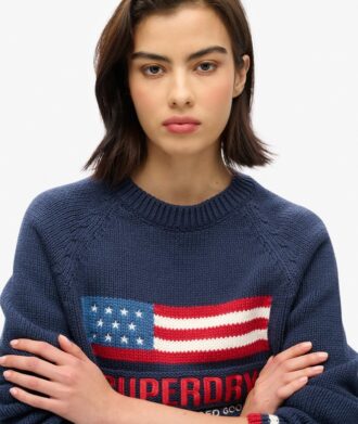 Maglione a girocollo in maglieria Americana