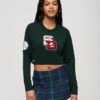 Maglione corto a girocollo stile college