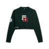 Maglione corto a girocollo stile college