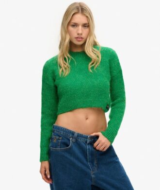 Maglione corto in maglia con texture Vintage
