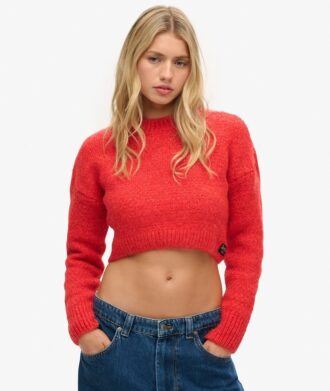 Maglione corto in maglia con texture Vintage