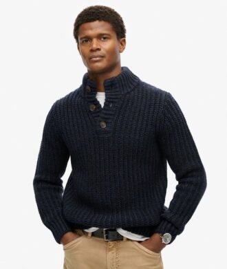 Maglione di maglieria grossa con mezza zip