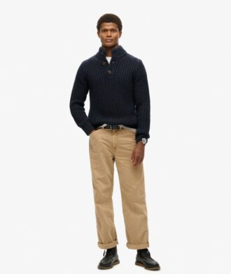 Maglione di maglieria grossa con mezza zip