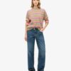 Maglione girocollo a righe multicolori