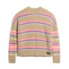 Maglione girocollo a righe multicolori