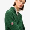 Maglione Henley da rugby lavorato a maglia